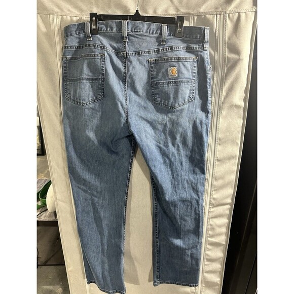 Carhartt Rugged Flex Relaxed Fit Medium Wash Blue Denim Men's Size 38 X 32 Jeans - Picture 6 of 7